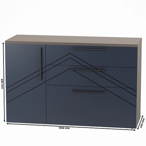 Комод с фрезерованными фасадами в эмали LE706 L/R