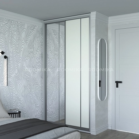 Шкаф-купе ХG140.60-2, профиль INTEGRO, фасад зеркало серебро/МДФ