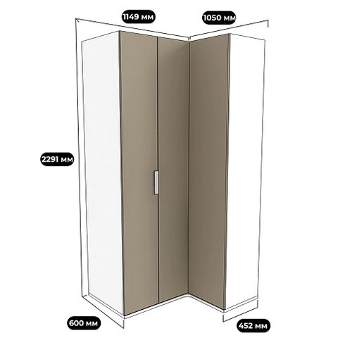 Шкаф угловой со складной дверью E209 L/R