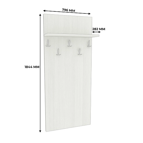 Вешалка настенная с полкой P175