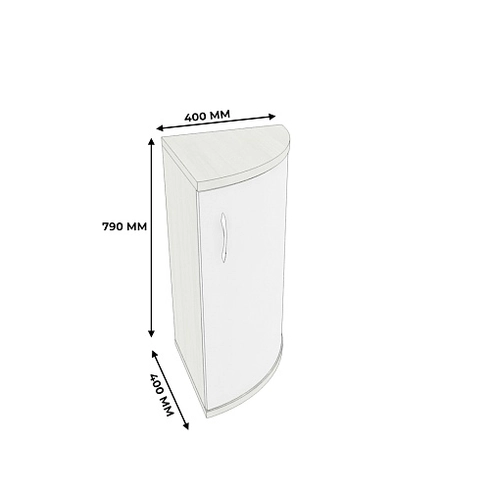 Тумба  угловая радиусная P877 L/R
