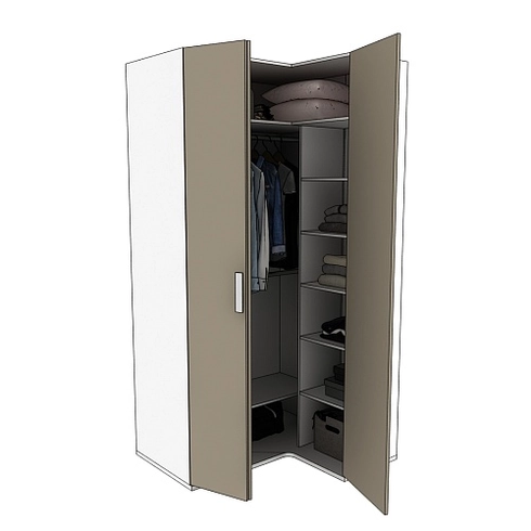 Шкаф угловой со складной дверью E209 L/R