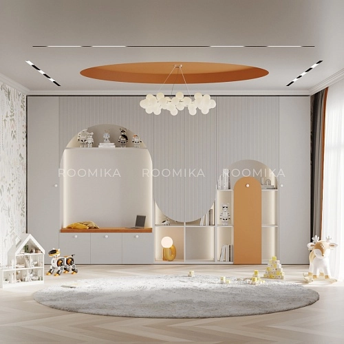 Шкафная группа Лацио для детской, фрезерованные фасады в эмали 130