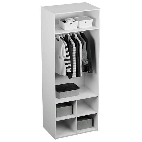 Шкаф для одежды, фрезерованные фасады в эмали LЕ252.60-2