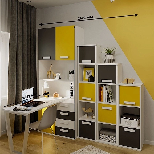 Стол для школьника со шкафом Левел
