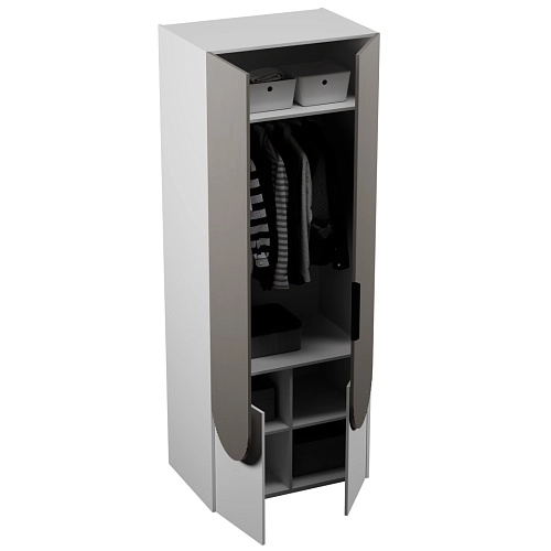 Шкаф для одежды, фрезерованные фасады в эмали LЕ252.60-2