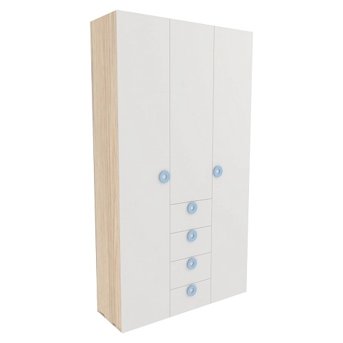 Шкаф трехдверный с ящиками узкий L203.44