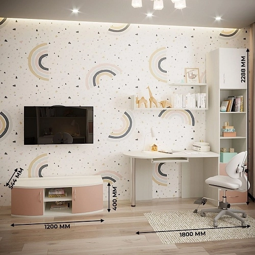 Рабочая зона со столом и шкафом Палермо для школьника