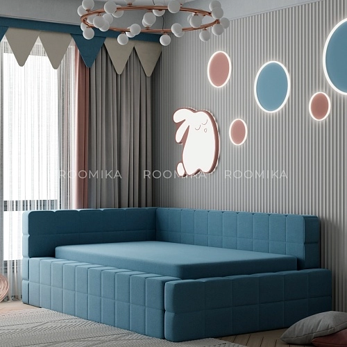 Кровать полутороспальная мягкая с ортопедической решеткой КВАДРО-П, 120х200