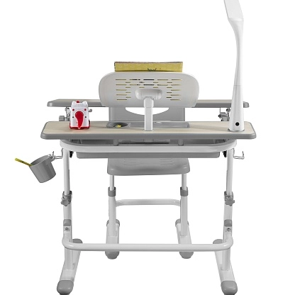 Комплект парта + стул трансформеры Lavoro Grey + лампа + подставка