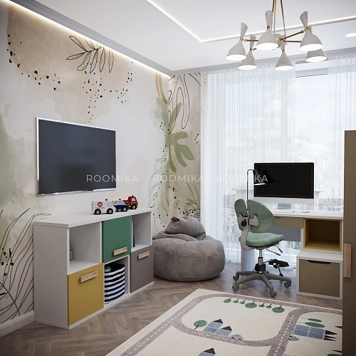 Cтеллаж сквозной книжный на 2 ниши E802  с фасадами 3 шт