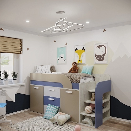 Кровать-чердак  с рабочей зоной E903.8, 80x180 L/R