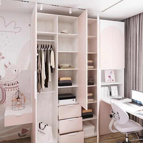 Розовая комната для девочки подростка Лацио 105