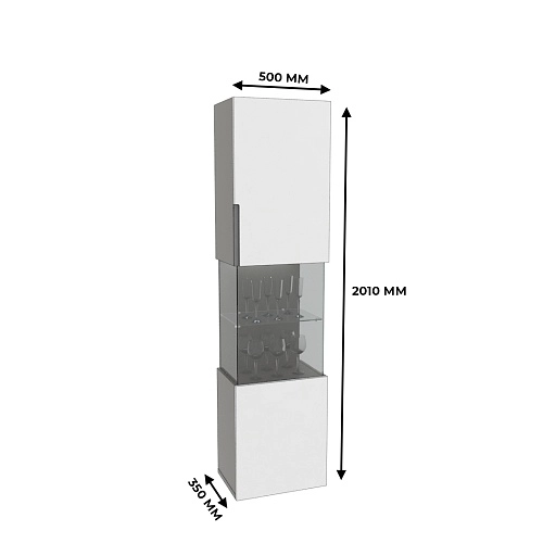 Шкаф напольный с подсветкой, фасады в эмали LE225 L/R