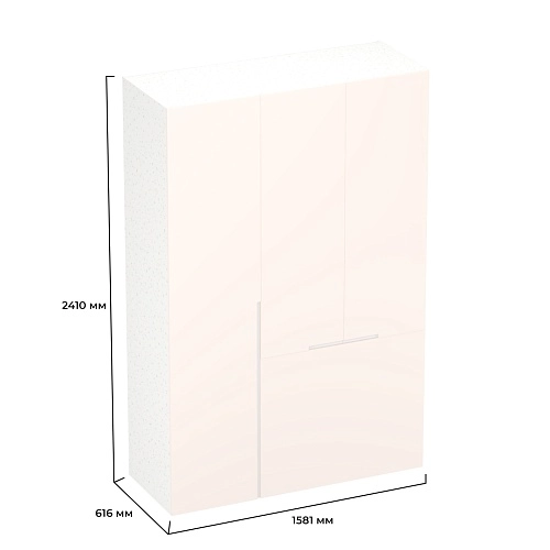Шкаф двухдверный с фальш-стенкой и раздвижжными дверьми, фасады в эмали LE205 L/R