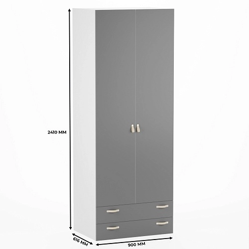 Шкаф двухдверный с ящиками глубокий L211.60