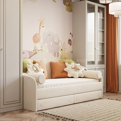  Мягкая кровать-диван с ящиками ФАБИО, 90х190