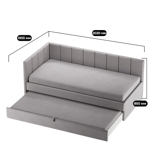 Кровать со вторым выдвижным спальным местом ЛАЙН М2