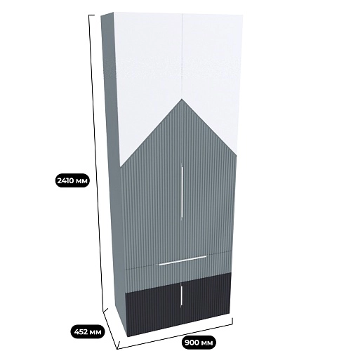 Шкаф, фрезерованные фасады в эмали LE235.44