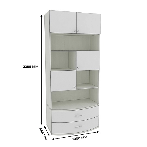 Шкаф книжный с ящиками P217