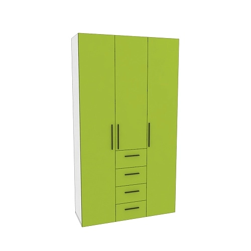 Шкаф трехдверный с ящиками узкий L203.44