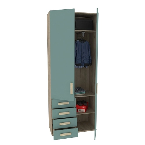 Шкаф двухверный, фасад комбинированный E212 L/R