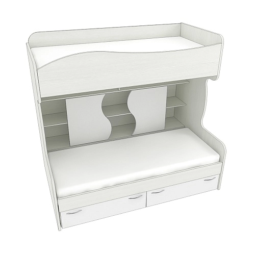 Кровать двухъярусная с лестницей комодом P904, 90x200