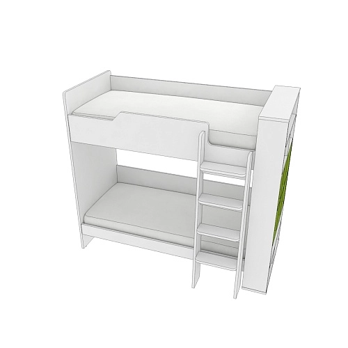 Кровать двухъярусная L908, 90x190 L/R