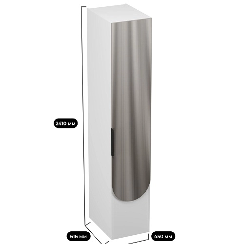 Шкаф для одежды, фрезерованные фасады в эмали LЕ251.60-1 L/R