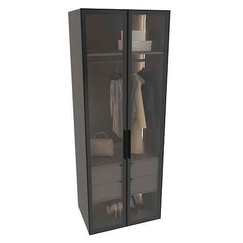 Шкаф для спальни с двумя ящиками и штангой с подсветкой R210.60-2