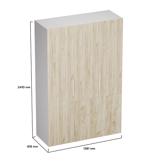 Шкаф двухдверный с фальш-стенкой и раздвижжными дверьми L205 L/R