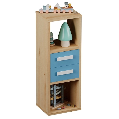 Cтеллаж сквозной книжный на 3 ниши с ящиками E803