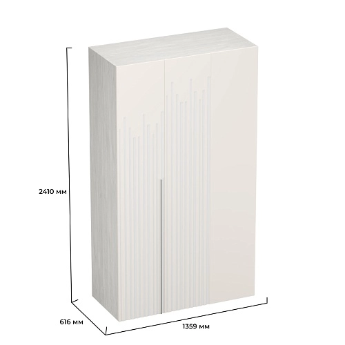 Шкаф со складными дверьми и фальш панелью, фрезерованные фасады в эмали LE206 L/R