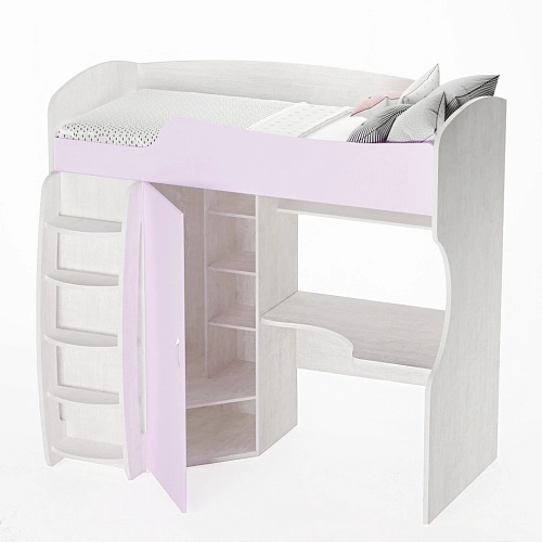 Кровать-чердак с рабочей зоной P906, 90x200