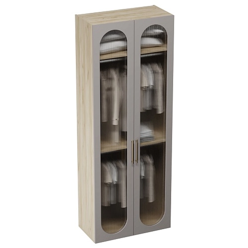 Шкаф двухдверный узкий, фрезерованные фасады в эмали LE210.44-1