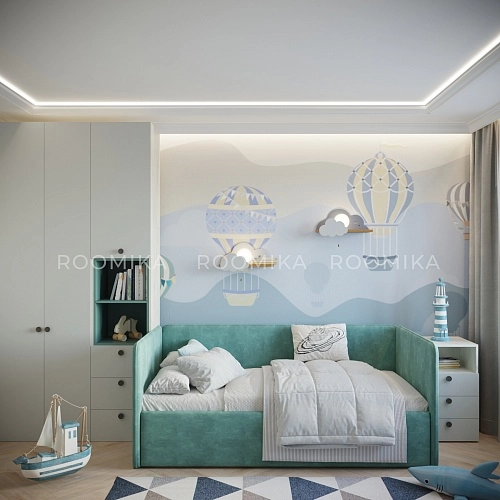 Кровать с подъемным механизмом и ящиком для белья РУБИ 1