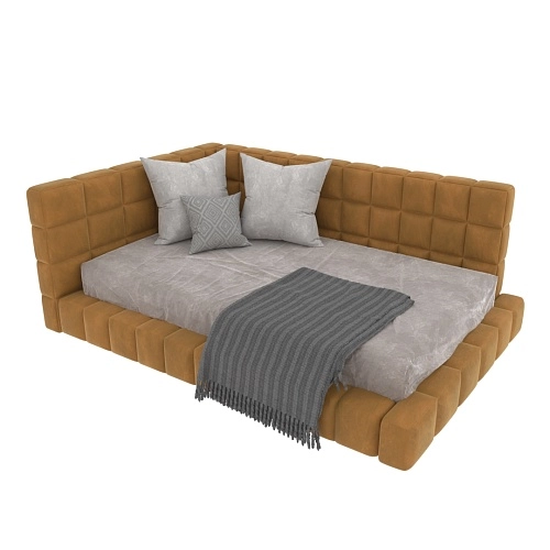 Кровать полутороспальная мягкая с ортопедической решеткой  КВАДРО, 120х200