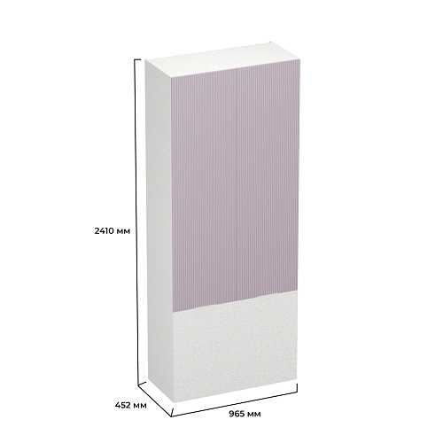 Шкаф двухдверный с фальш-панелью, фрезерованные фасады в эмали LE212.4-90