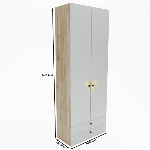 Шкаф двухдверный с ящиками, фасады в эмали LE211.44