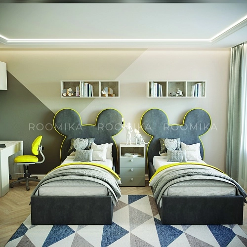 Кровать односпальная мягкая МИККИ с подъемным механизмом, 90x190