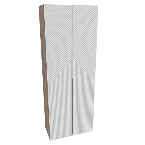 Шкаф двухдверный узкий, фрезерованные фасады в эмали LE210.44-1