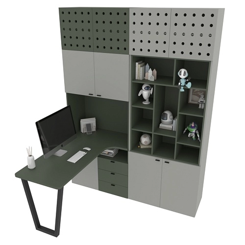 Рабочая зона Лацио фрезерованные фасады в эмали 99