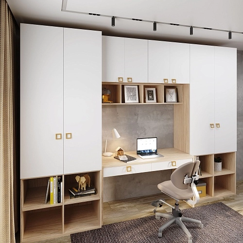 Рабочая зона со шкафом для школьника Лацио