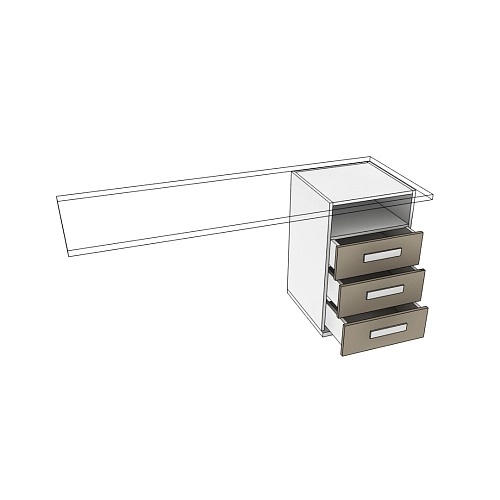 Тумба опора для стола с ящиками и нишей E705