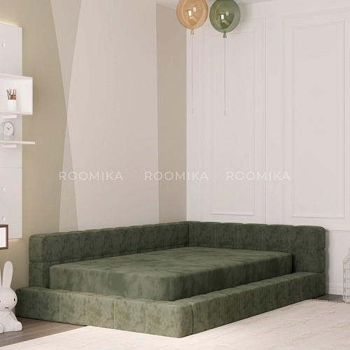 Кровать полутороспальная мягкая с ортопедической решеткой КВАДРО-М, 120х200