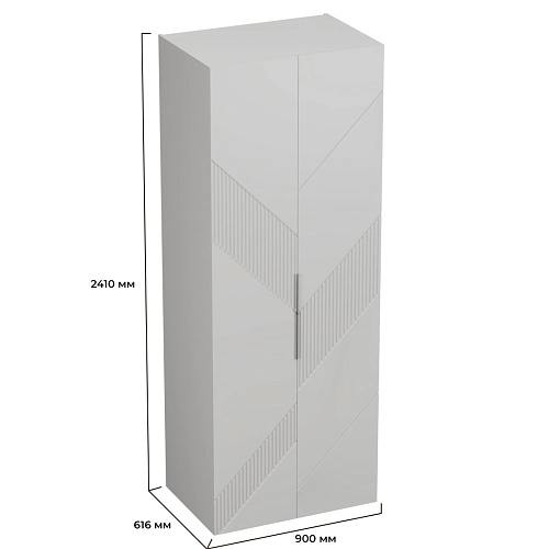 Шкаф 2 дверный, фрезерованные фасады в эмали LE210.60-1