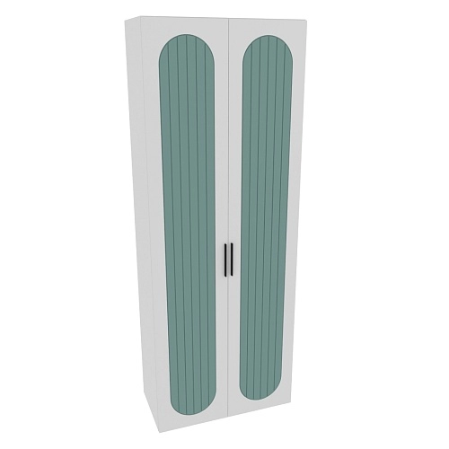 Шкаф двухдверный узкий, фрезерованные фасады в эмали LE210.44-1