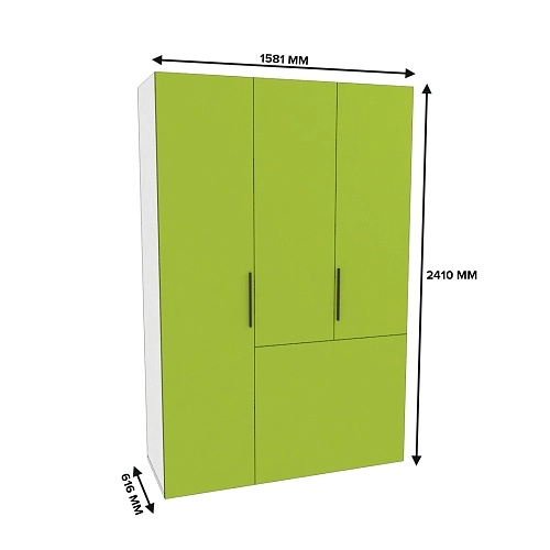 Шкаф двухдверный с фальш-стенкой и раздвижжными дверьми L205 L/R