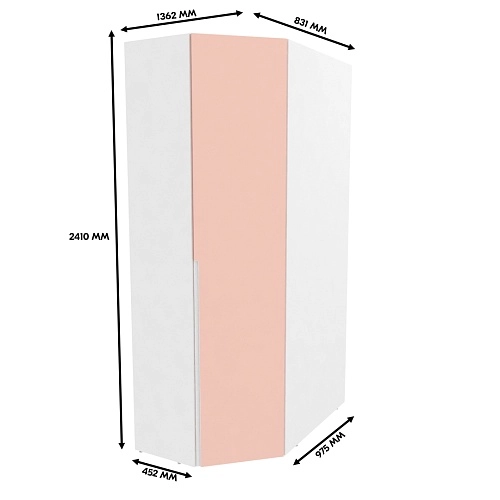 Шкаф угловой, фасады в эмали LE209.44 L/R