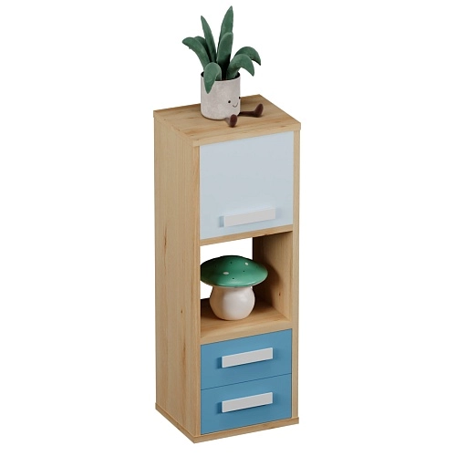 Cтеллаж сквозной книжный на 12 ниш с фасадами и ящиками E803 4 шт